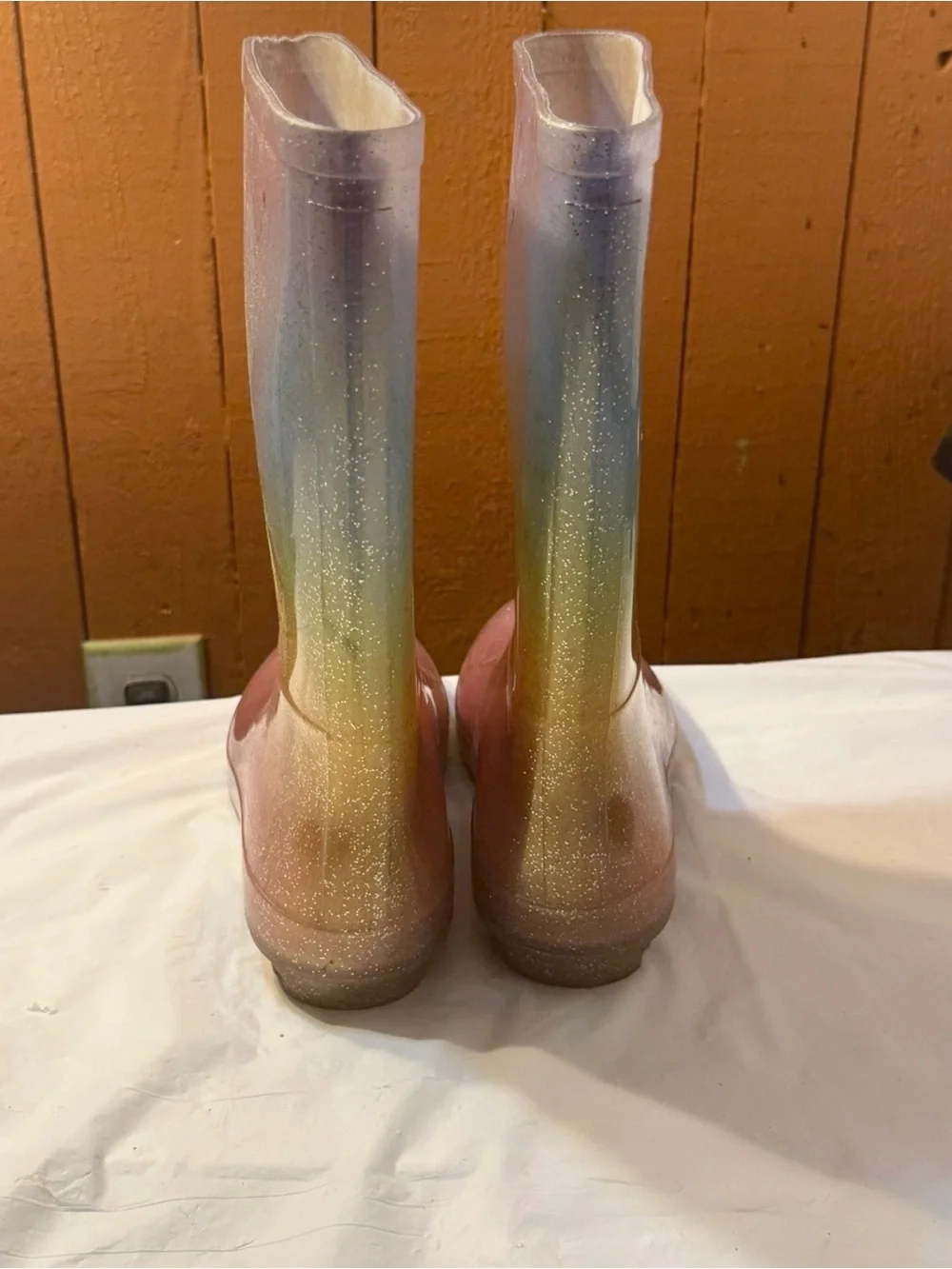 Cat & Jack Cece Glitter Rain Boots girls size 2Y